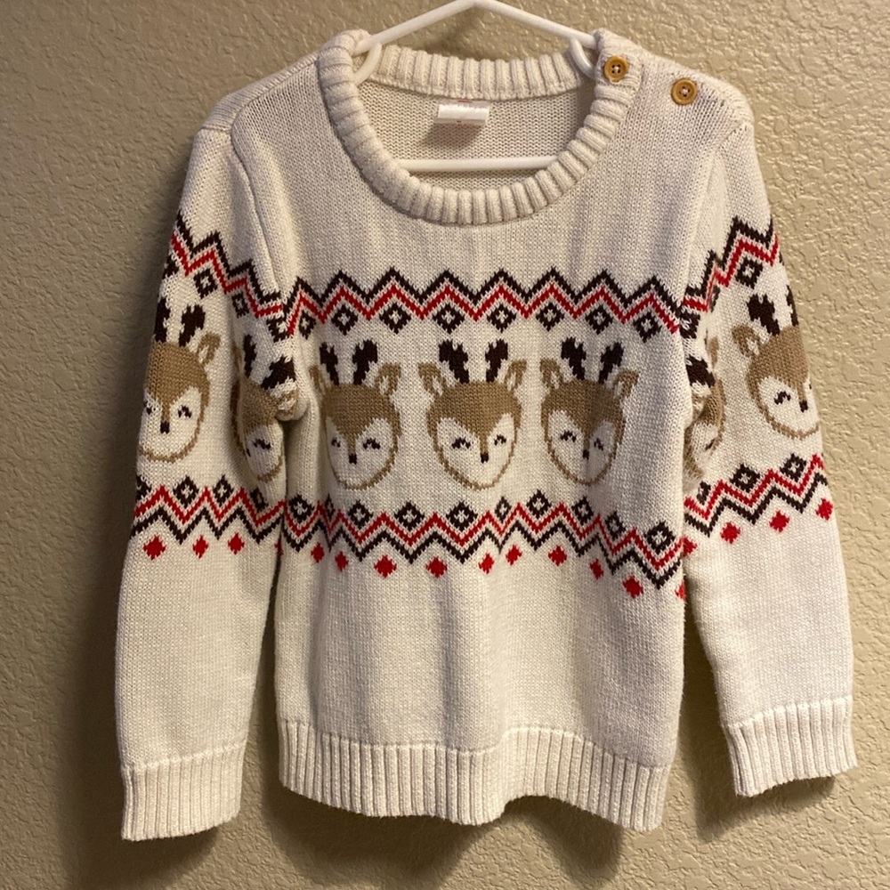 EUC 5T Cream Colored Holiday Sweater